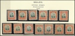 SÉRIE DE SELOS OFICIAIS AFONSO PENA DO ANO 1906 RHM O 01 A 13 VALOR DE CTA R$ 532,50 - SELOS EM EXCELENTE ESTADO DE CONSERVAÇÃO