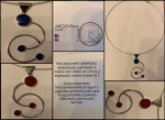 GARGANTILHA PODE USAR OS DOIS LADOS AZUL OU VERMELHO - DESENHA ELABORADA E PINTADA A MÃO UMA BÉLISSIMA JÓIA