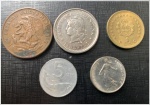 LOTÃO COM 5 MOEDAS ESTRANGEIRAS EM EXCELENTE ESTADO DE CONSERVAÇÃO!