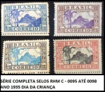 SÉRIE COMPLETA DOS SELOS RHM C - 0095 ATÉ 0098 -  EM BÉLISSIMO ESTADO DE CONSERVAÇÃO