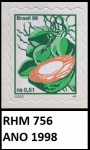 COCO - SELO RHM 756 DO ANO 1998 - EM ESTADO MINT DE CONSERVAÇÃO R$ 25