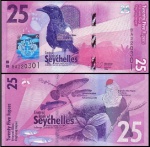 SEYCHELLES  - CEDULA ESCASSA  EM ESTADO FLOR DE ESTAMPA DE CONSERVAÇÃO DE  25 RUPEES  DO ANO 2016