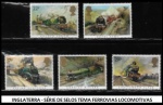 INGLATERRA - SÉRIE DE SELOS TEMA FERROVIAS LOCOMOTIVAS   - SELOS  ESCASSO EM ESTADO MINT DE CONSERVAÇÃO!
