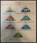 MONGOLIA  - PARTE DE UMA COLEÇÃO COM SELOS TRIANGULARES EM BÉLISSIMO ESTADO DE CONSERVAÇÃO 06