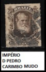 IMPÉRIO - ESCASSO  SELO D PEDRO COM CARIMBO MUDO V CAT R$ 200 REAIS   - SELO EM BÉLISSIMO ESTADO DE CONSERVAÇÃO !
