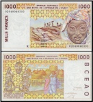 SENEGAL - CEDULA DE 1000 FRANCS DO ANO 2002  EM ESTADO FLOR DE ESTAMPA DE CONSERVAÇÃO