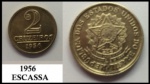 BRASIL - MOEDA DE 2 CRUZEIROS MODULO MENOR ANO 1956 - ESTADO FLOR DE CUNHO DE CONSERVAÇÃO CONFORME A FOTO EM ANEXO !