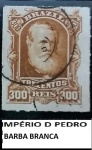 IMPÉRIO - SELO ESCASSO  D PEDRO BARBA BRANCA  300 RÉIS  - EM EXCELENTE ESTADO DE CONSERVAÇÃO! !