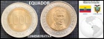 EQUADOR - MOEDA BIMETÁLICA DO ANO 1997 COMEMORATIVA  - EM ESTADO SOBERBO DE CONSERVAÇÃO!!