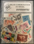 LOTÃO PACOTE COM 50 SELOS COMEMORATIVOS DO BRASIL EM EXCELENTE ESTADO DE CONSERVAÇÃO