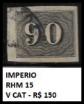 IMPERIO - SELO VERTICAL  RHM 15 VALOR DE CAT R$ 150 REAIS COM BELAS MARGENS JUMBO - SELO EM EXCELENTE ESTADO DE CONSERVAÇÃO CONFORME A FOTO EXIBIDA