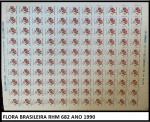 FLORA BRASILEIRA RHM 682 ANO 1990 - FOLHA COMPLETA COM 110 SELOS EM ESTADO MINT DE CONSERVAÇÃO