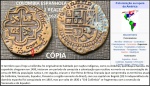 COLOMBIA ESPANHOLA - COPIA DE MOEDA HISTÓRICA DE 2 REALES DO ANO 1622 EM MUITO BOM ESTADO DE CONSERVAÇÃO