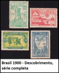 BRASIL - SÉRIE COMPLETA DE ALTO VALOR DE CATÁLOGO PRIMEIROS SELOS COMEMORATIVOS DO BRASIL RHM 1-2-3-4 EM BÉLISSIMO ESTADO DE CONSERVAÇÃO