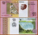 ANGOLA - CEDULA EM ESTADO FLOR DE ESTAMPA DE CONSERVAÇÃO DE 10 KWANZAS  DE  2012