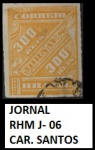 BRASIL -   SELO JORNAL RHM J 06 DO ANO 1889 CIFRAS  CIRCULADO - SELO EM ESTADO MINT DE CONSERVAÇÃO