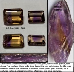 BOLIVIANITA OU AMETRINO - PAR EM LAPIDAÇÃO EM FORMATO  RETANGULAR - PEÇA GRANDE CORES UNICAS NO MUNDO NUMA MESMA PEDRA!!!!!!!!!!