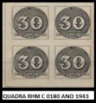 QUADRA ESCASSA  RHM C 0180 ANO 1943 - EM EXCELENTE ESTADO  DE CONSERVAÇÃO!