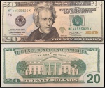 ESTADOS UNIDOS - CEDULA ESCASSA DE 20 DOLLARS COM JACKSON  ANO 2013 - EM ESTADO SOBERBO DE CONSERVAÇÃO!