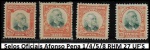 AFONSO PENA - SELOS EM ESTADO MINT DE CONSERVAÇÃO RHM  1- 4- 5 - 8  RHM 27 UFS  OU R$ 149 REAIS