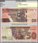 ZIMBABWE - CEDULA DE 50 DOLLARS DO ANO 2020 - EM ESTADO FLOR DE ESTAMPA DE CONSERVAÇÃO
