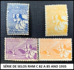 SÉRIE DE SELOS RHM C 82 A 85 ANO 1935 - SÉRIE  DE  SELOS  EM ESTADO MINT DE CONSERVAÇÃO