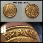 RARA MOEDA DO BRASIL DE 10 CENTAVOS DO ANO 2009  COM VARIANTE BATIDA DUPLA NA PALAVRA BRASIL - MOEDA EM EXCELENTE ESTADO DE CONSERVAÇÃO