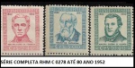 BRASIL - SÉRIE ESCASSA DO SELO  RHM C 0278 ATÉ 280 ANO 1952 EM ESTADO MINT DE CONSERVAÇÃO