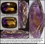 BOLIVIANITA OU AMETRINO - EM LAPIDAÇÃO EM FORMATO RETANGULAR OVALADA  - PEÇA GRANDE CORES UNICAS NO MUNDO NUMA MESMA PEDRA!!!!!!!