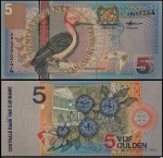 SURINAME   -CEDULA DE 5 GULDEN  ANO 2000 NOVO MILENIO  EM ESTADO FLOR DE ESTAMPA DE CONSERVAÇÃO
