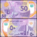 MAURITANIA - CEDULA EM POLIMERO DE 50 OUGUIYA DO ANO 2017 EM POLIMERO  -  EM ESTADO FLOR DE ESTAMPA DE CONSERVAÇÃO