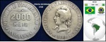 PRATA DO BRASIL PRIMEIRA REPUBLICA - MOEDA DE 2000 RÉIS DO ANO 1908 EM BÉLISSIMO ESTADO DE CONSERVAÇÃO