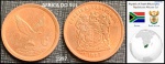 AFRICA DO SUL  - MOEDA GRANDE DE 2 CENTS DO ANO 1997 - MOEDA EM ESTADO FLOR DE CUNHO  DE CONSERVAÇÃO
