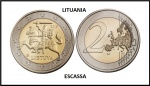LITUANIA - MOEDA DE 2 EUROS COMEMORATIVA EM ESTADO FLOR DE CUNHO DE CONSERVAÇÃO