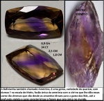 BOLIVIANITA OU AMETRINO - EM LAPIDAÇÃO EM FORMATO RETANGULAR OVALADA  - PEÇA GRANDE CORES UNICAS NO MUNDO NUMA MESMA PEDRA!!!!!!!