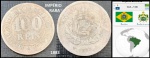 IMPÉRIO - MODULO MENOR 100 RÉIS ANO ESCASSO 1883 COM PATINA NATURAL - EM  ESTADO SOBERBO DE CONSERVAÇÃO