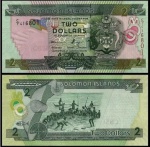 ILHAS SALOMÃO  - CEDULA EM ESTADO FLOR DE ESTAMPA DE CONSERVAÇÃO DE 2 Dollars ANO 2011