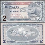 BERINGIA - CEDULA FANTASIA EM ESTADO FLOR DE ESTAMPA DE CONSERVAÇÃO DE 2 DINARS   DO ANO 2012