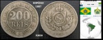 IMPÉRIO - MOEDA RARA DE 200 RÉIS DO ANO 1887 COM PATINA NATURAL EM ESTADO SOBERBO  DE CONSERVAÇÃO
