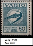 ESCASSO SELO VARIG RHM - V-29 DO ANO 1933 -  SELO EM ESTADO MINT DE CONSERVAÇÃO