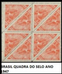 BRASIL QUADRA DO SELO ANO 1947 EM ESTADO MINT DE CONSERVAÇÃO