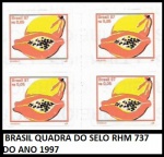 BRASIL - QUADRA DO SELO RHM 737 DO ANO 1997 - QUADRA EM ESTAD MINT DE CONSERVAÇÃO
