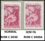 BRASIL PAR DE SELOS SEM CARIMBO EM EXCELENTE ESTADO DE CONSERVAÇÃO RHM C 0400 E 0400A ESCASSO  SEM FILIGRANA