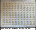 FLORA BRASILEIRA - FEDEGOSO - RHM 680 ANO 1990- FOLHA COMPLETA COM 110 SELOS EM ESTADO MINT DE CONSERVAÇÃO