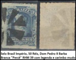 IMPÉRIO - SELO D PEDRO BARBA BRANCA PERCE  COM LEGENDA  RHM 39  MUITO RARO SELO EM EXCELENTE ESTADO DE CONSERVAÇÃO