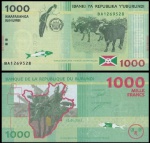 BURUNDI  - CEDULA  DE 1000 FRANC  DO ANO 2015 HIBRIDA   - CEDULA EM ESTADO FLOR DE ESTAMPA DE CONSERVAÇÃO !