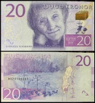 SUÉCIA - CEDULA DE 20 KRONOR  HOMENAGEM A ASTRID LINDGREN - CEDULA BÉLISSIMA EM  ESTADO FLOR DE ESTAMPA DE CONSERVAÇÃO CONFORME FOTO EM EXIBIÇÃO