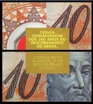 PRIMEIRA E UNICA CEDULA DO BRASIL DE 10 Reais DO ANO 2000 EM Polímero CAT C-331  COM folder ComemorativO Série 001 FLOR DE ESTAMPA