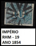 IMPÉRIO SELO RHM 19 DO ANO 1854-1861 - 10 Réis -Catálogo Marca - 125,00 LINDO Carimbo Mudo