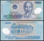 VIET NAM  - CEDULA EM POLIMERO  DE 20 000 DONG  ANO 2014  EM ESTADO FLOR DE ESTAMPA  DE CONSERVAÇÃO